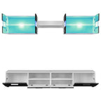vidaXL TV-Wohnwand-Set 5-tlg. LED-Leuchten Hochglanz-Schwarz