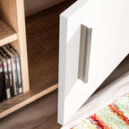 vidaXL TV-Wohnwand mit LED-Leuchten Sonoma Eiche und Weiß