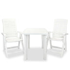 vidaXL 3-tlg. Bistro-Set Kunststoff Weiß