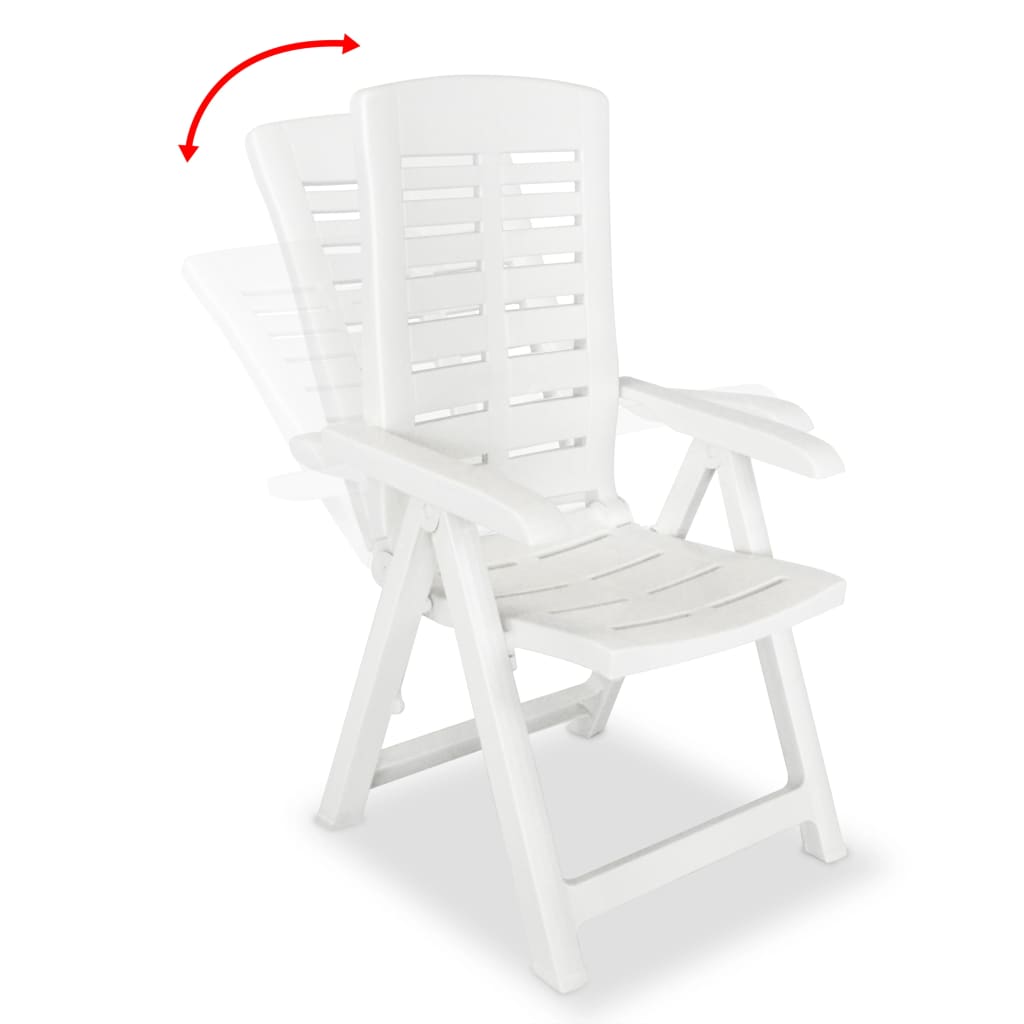 vidaXL 3-tlg. Bistro-Set Kunststoff Weiß