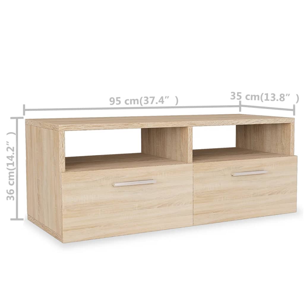vidaXL 2 Stk. TV-Schränke Holzwerkstoff 95x35x36 cm Eiche