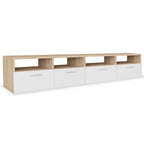 vidaXL 2 Stk. TV-Schränke Holzwerkstoff 95x35x36 cm Eiche und Weiß
