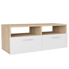 vidaXL 2 Stk. TV-Schränke Holzwerkstoff 95x35x36 cm Eiche und Weiß