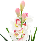 vidaXL Künstliche Cymbidium Orchideenpflanze mit Topf 100 cm Grün