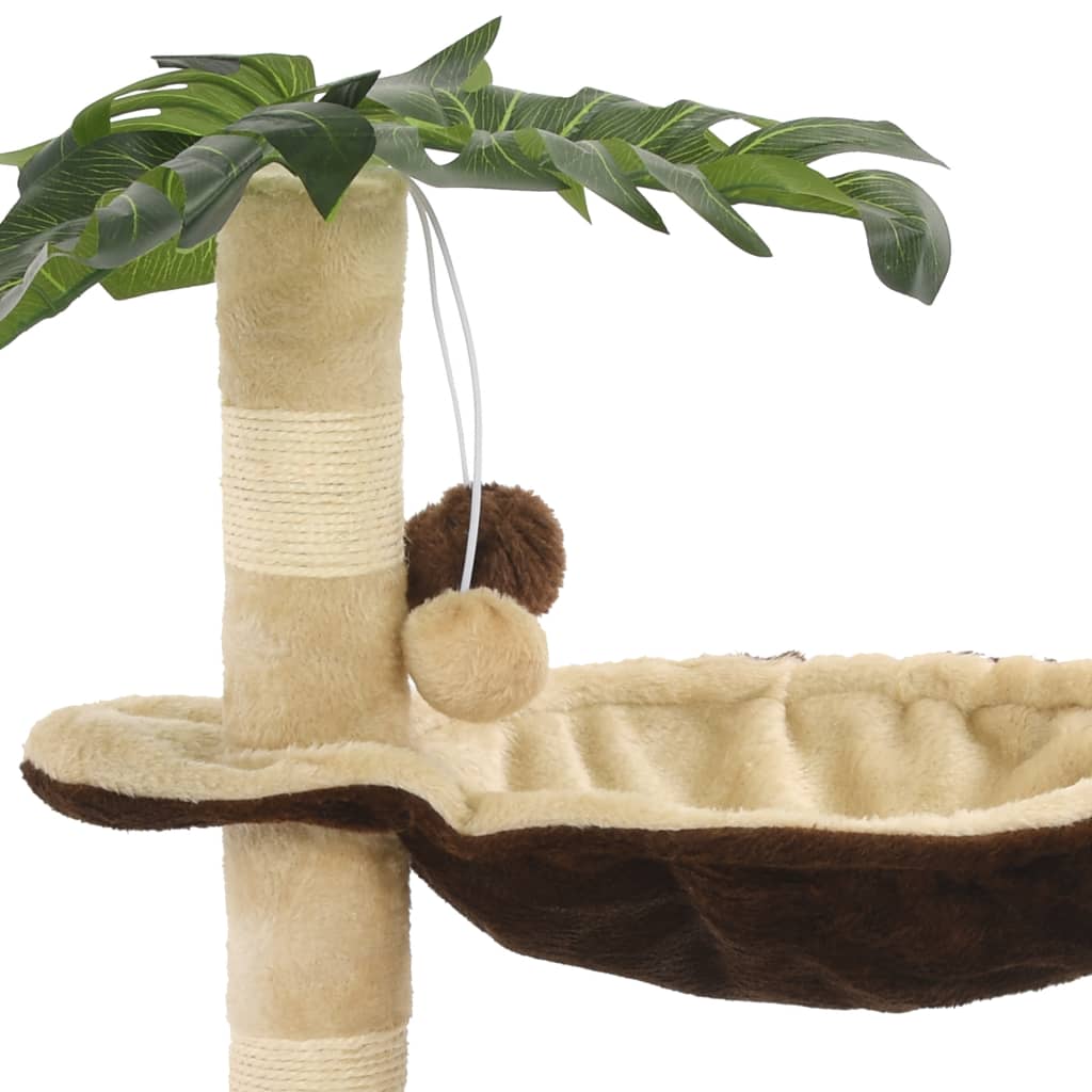 vidaXL Katzen-Kratzbaum mit Sisal-Kratzstange 50 cm Beige und Braun