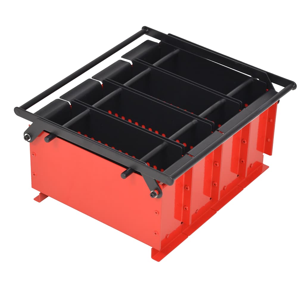 vidaXL Papierbrikettpresse Stahl 34x14x14 cm Schwarz und Rot