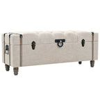 vidaXL Aufbewahrungsbank-Set 3-tlg. Massivholz und Stahl 112x37x45 cm