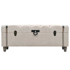 vidaXL Aufbewahrungsbank-Set 3-tlg. Massivholz und Stahl 112x37x45 cm