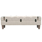 vidaXL Aufbewahrungsbank Massivholz und Stahl 111 x 34 x 37 cm