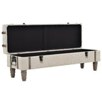 vidaXL Aufbewahrungsbank Massivholz und Stahl 111 x 34 x 37 cm