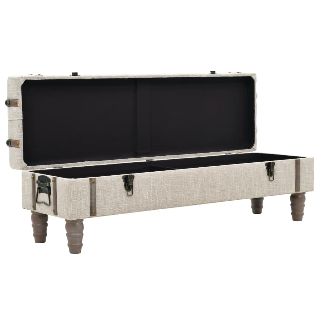 vidaXL Aufbewahrungsbank Massivholz und Stahl 111 x 34 x 37 cm