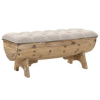 vidaXL Aufbewahrungsbank Massivholz und Stoff  103 x 51 x 44 cm