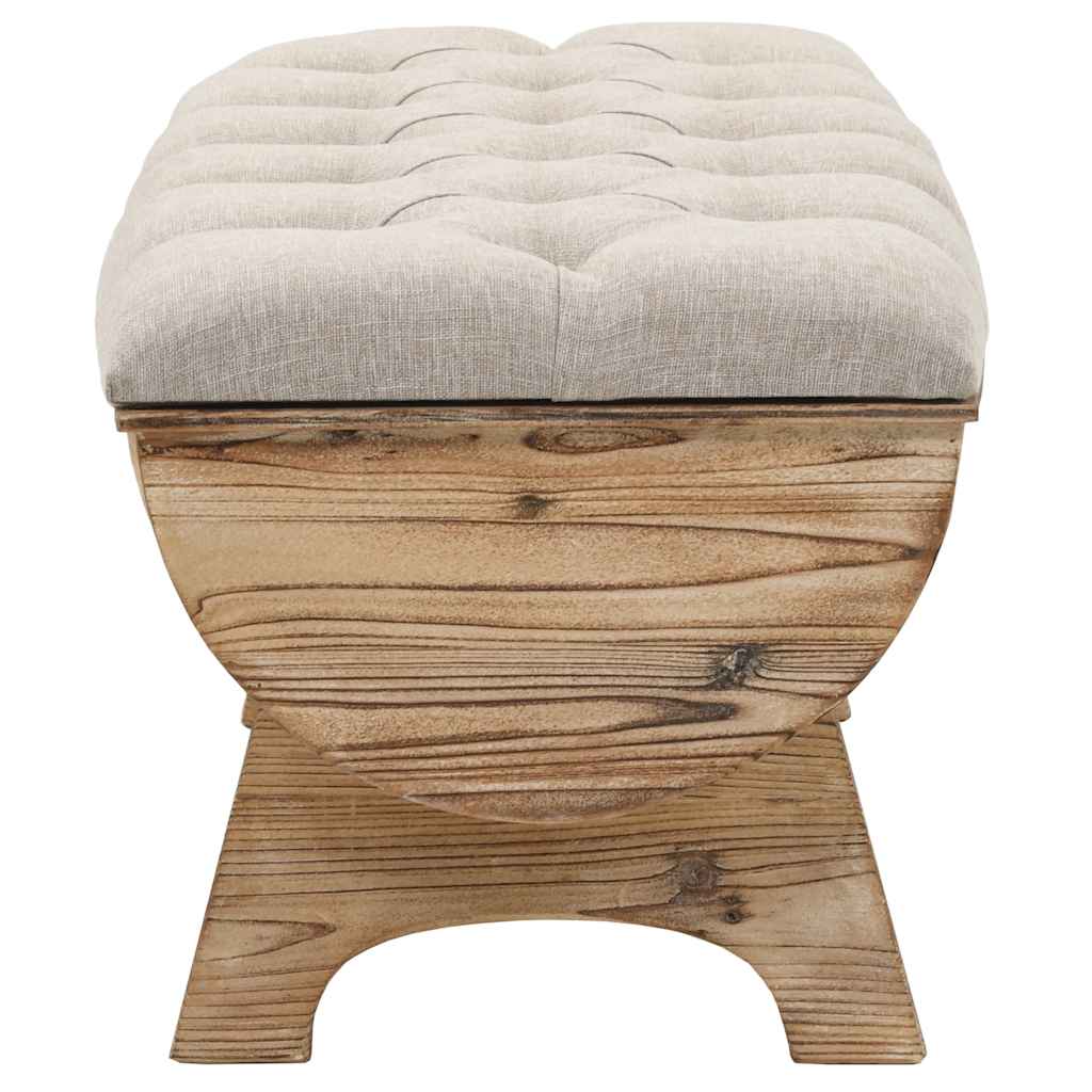 vidaXL Aufbewahrungsbank Massivholz und Stoff  103 x 51 x 44 cm