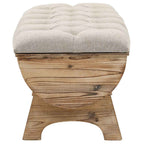 vidaXL Aufbewahrungsbank Massivholz und Stoff  103 x 51 x 44 cm