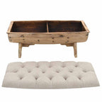 vidaXL Aufbewahrungsbank Massivholz und Stoff  103 x 51 x 44 cm