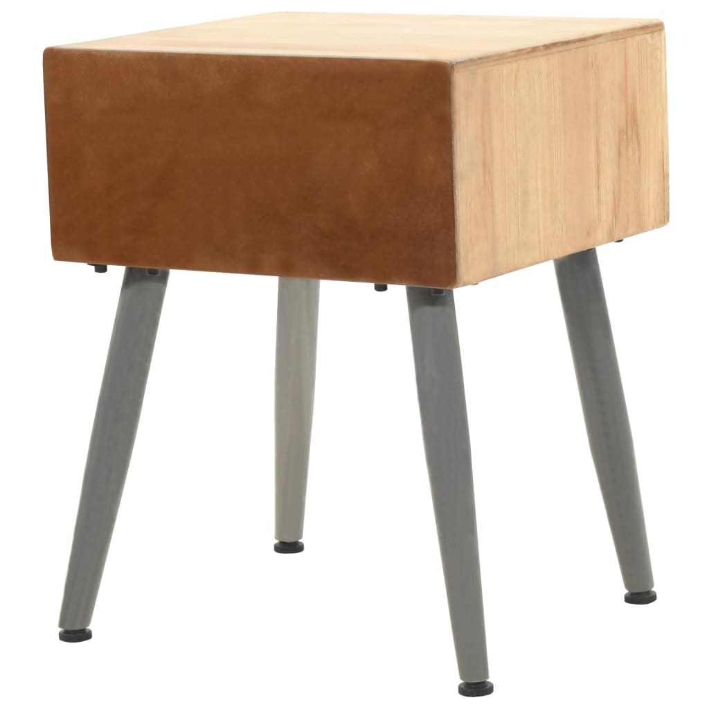 vidaXL Nachtisch Massivholz Tanne 43x38x50 cm