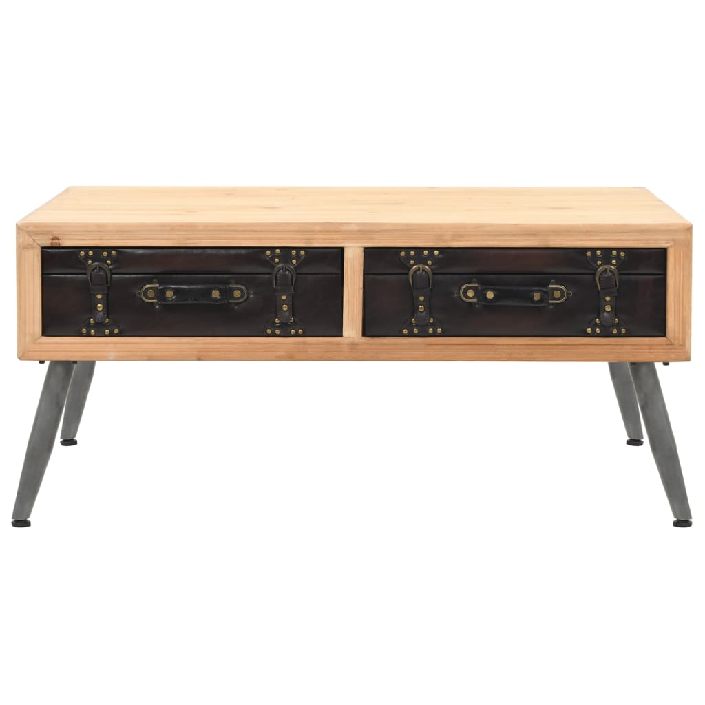 vidaXL Couchtisch Tannenholz Massiv 115 × 55 × 50 cm