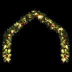 vidaXL Weihnachtsgirlande Geschmückt mit Kugeln und LED-Lichtern 10 m