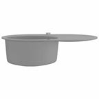 vidaXL Granitspüle Einzelbecken Oval Grau