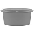 vidaXL Granitspüle Einzelbecken Oval Grau
