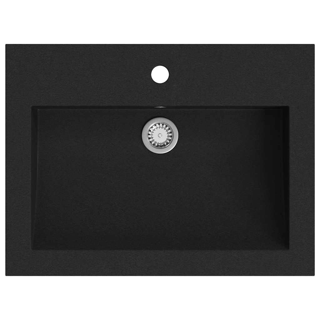 vidaXL Granitbecken 600×450×120 mm Schwarz