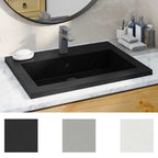 vidaXL Granitbecken 600×450×120 mm Schwarz