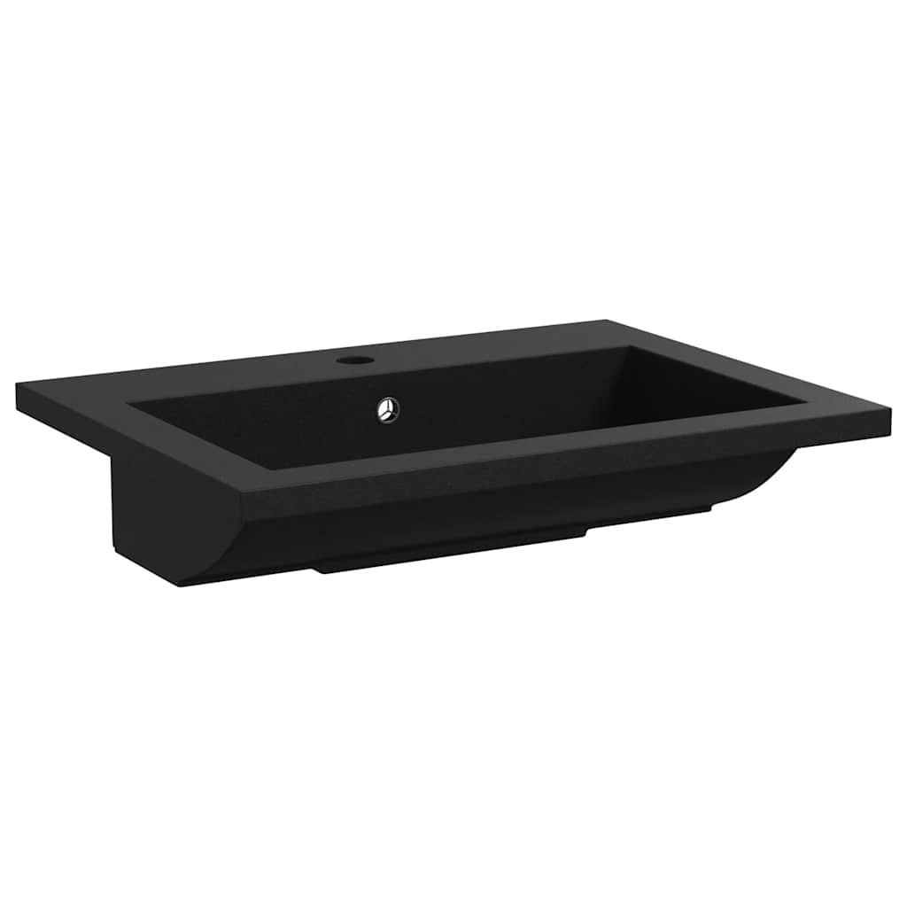 vidaXL Granitbecken 600×450×120 mm Schwarz