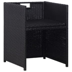 vidaXL 3-tlg. Bistro-Set Poly Rattan Akazie Massivholz Schwarz