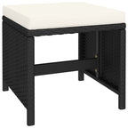 vidaXL 6-tlg. Garten-Essgruppe Poly Rattan Akazie Massivholz Schwarz