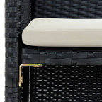 vidaXL 2-Sitzer-Gartensofa mit Polstern Schwarz Poly Rattan
