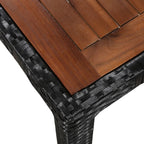 vidaXL 7-tlg. Garten-Essgruppe Poly Rattan Akazie Massivholz Schwarz