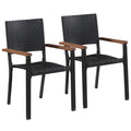 vidaXL Gartenstühle 2 Stk. Poly Rattan Braun