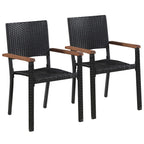 vidaXL Gartenstühle 2 Stk. Poly Rattan Braun
