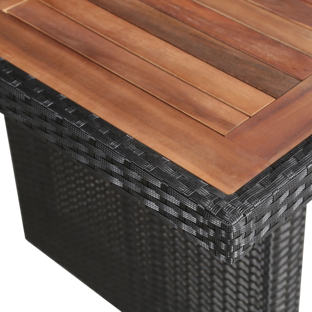 vidaXL Gartentisch 240x90x74 cm Poly Rattan und Massivholz Akazie