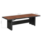 vidaXL Gartentisch 240x90x74 cm Poly Rattan und Massivholz Akazie