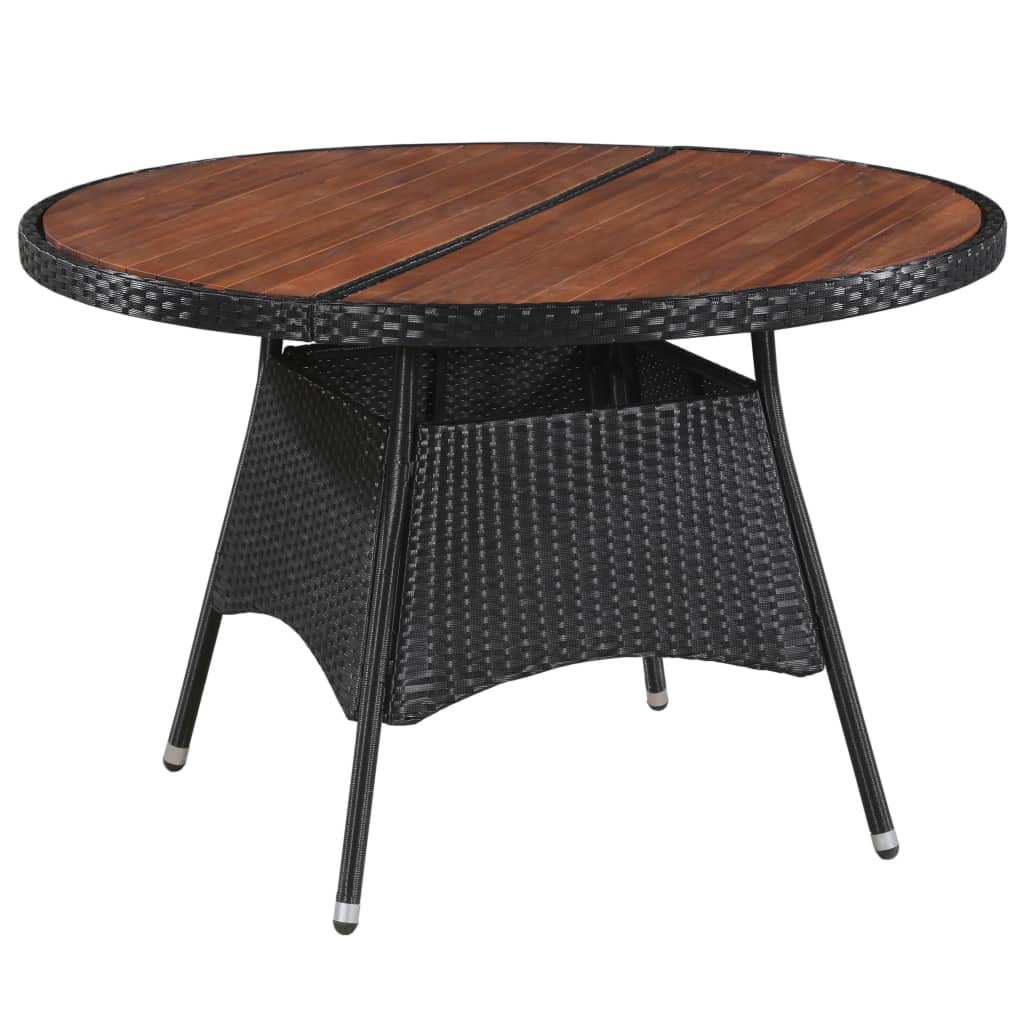 vidaXL Gartentisch 240x90x74 cm Poly Rattan und Massivholz Akazie