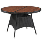 vidaXL Gartentisch 240x90x74 cm Poly Rattan und Massivholz Akazie