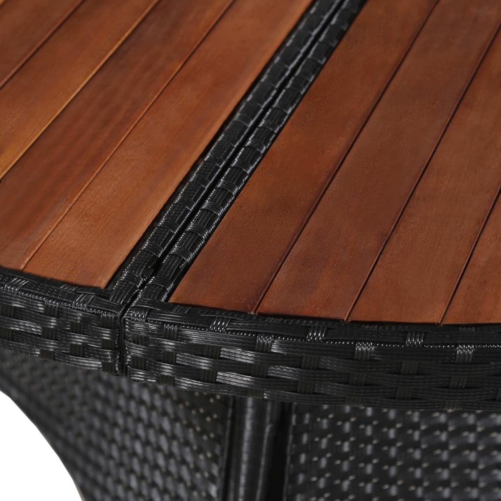 vidaXL Gartentisch 240x90x74 cm Poly Rattan und Massivholz Akazie
