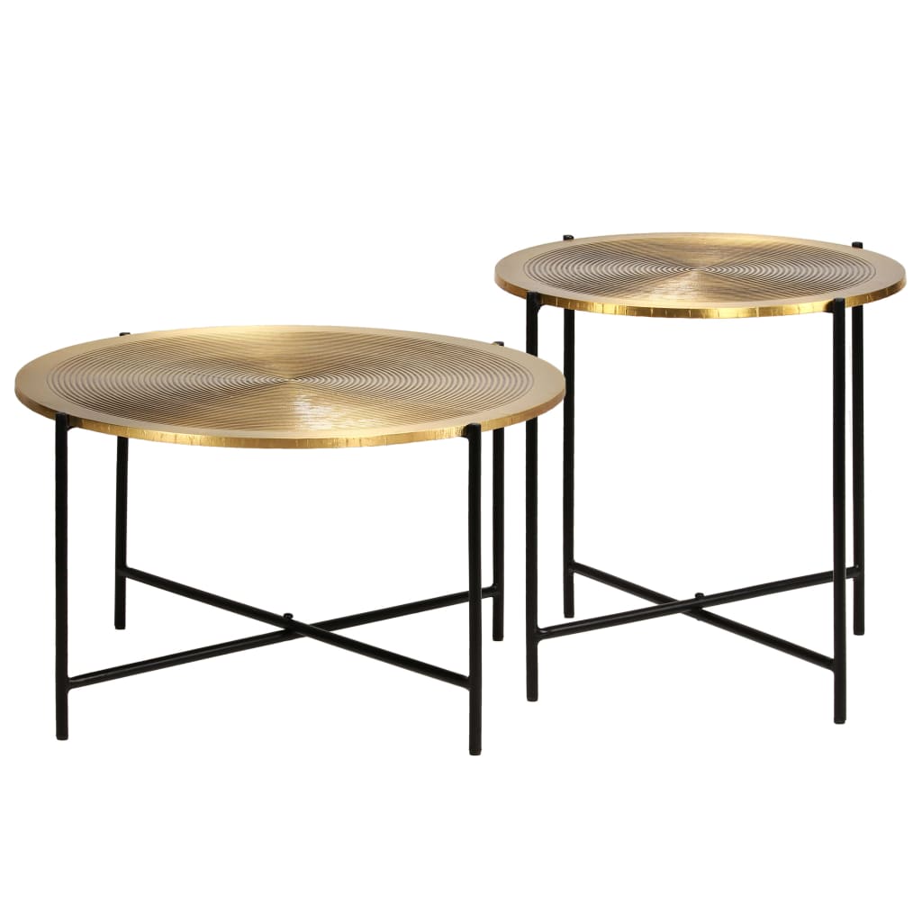 vidaXL Tisch-Set 2-tlg. MDF mit Messingbeschichtung