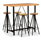 vidaXL 5-tlg. Bar-Set Massivholz Akazie und Altholz