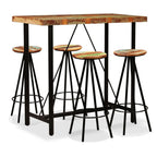 vidaXL 5-tlg. Bar-Set Altholz Massiv