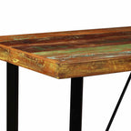 vidaXL 5-tlg. Bar-Set Altholz Massiv, Echtleder und Canvas