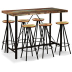 vidaXL 7-tlg. Bar-Set Altholz Massiv
