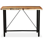 vidaXL 7-tlg. Bar-Set Altholz Massiv, Echtleder und Canvas