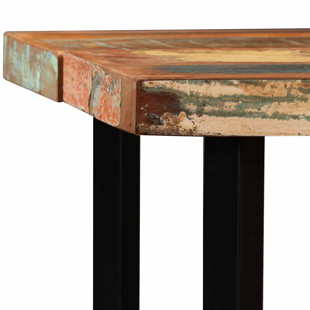 vidaXL 7-tlg. Bar-Set Altholz Massiv, Echtleder und Canvas