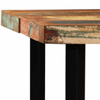 vidaXL 7-tlg. Bar-Set Altholz Massiv, Echtleder und Canvas