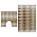 vidaXL Handgewebtes Badematten-Set Jute Stoff Natur und Weiß