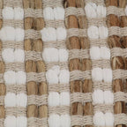 vidaXL Handgewebtes Badematten-Set Jute Stoff Natur und Weiß