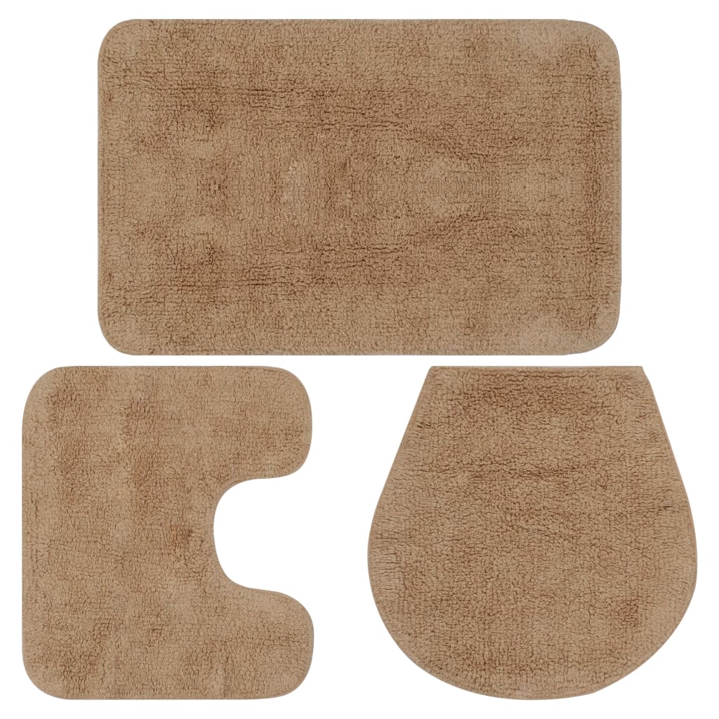 vidaXL Badematten-Set 3-tlg. Stoff Anthrazit