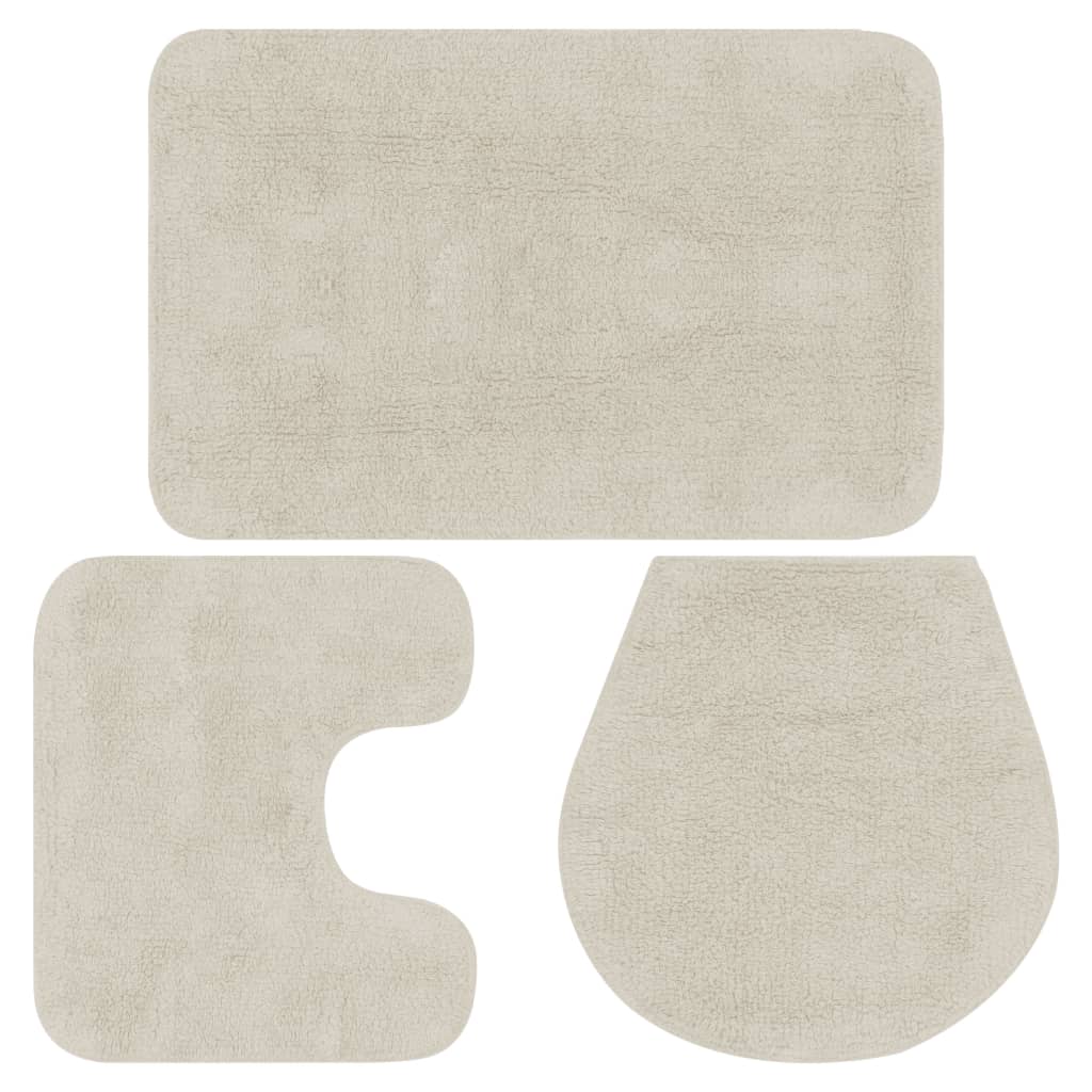 vidaXL Badematten-Set 3-tlg. Stoff Anthrazit